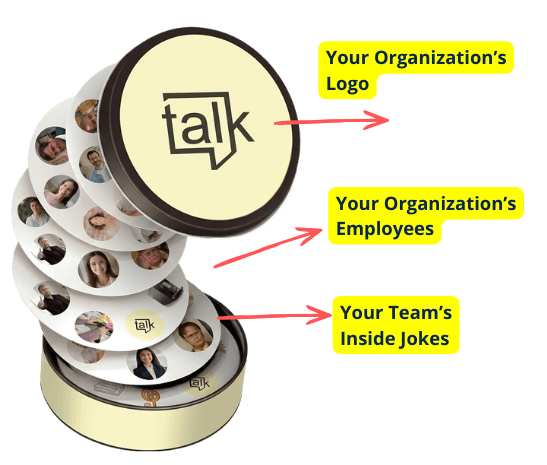 Team playing PairPops custom matching game — colleagues laughing and connecting over the game
