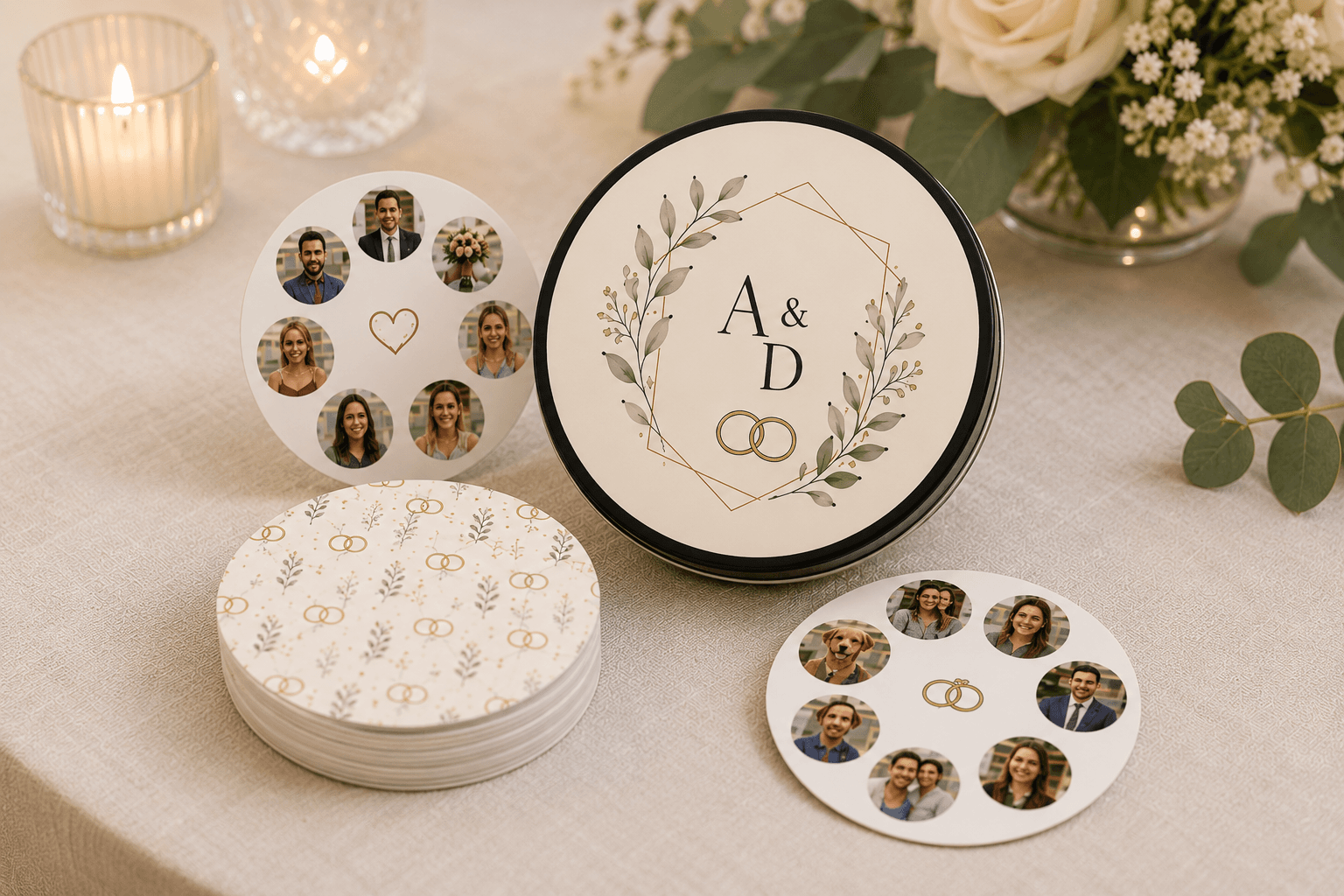 PairPops wedding game mockup — custom matching game for wedding guests
